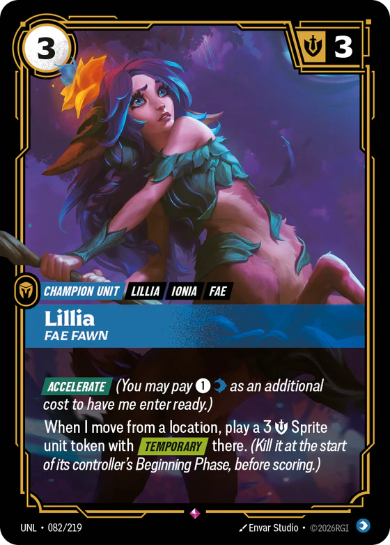 Lillia, Fae Fawn unit card
