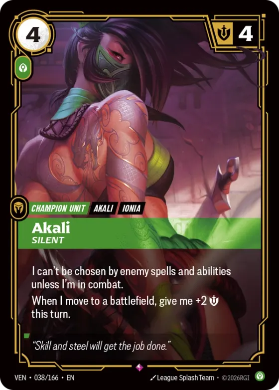 Akali, Silent unit card